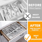 SpaceAid Bamboo Silverware Drawer Organizer - Image 2