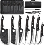 TAN REN 7PCS BBQ Knife Set, Professional Butcher Knives by TANRENSincerelyBuildKnives