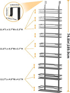 Moforoco 12.2" Narrow 9-Tier Over The Door Pantry Organizer, Pantry - Image 2