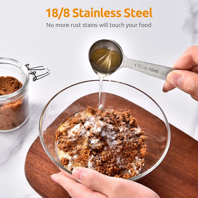 U-Taste 18/8 Stainless Steel Measuring Spoons Set: 7 Piece - Image 3