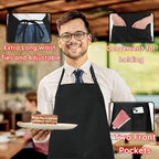 4 Packs Chef Apron, Adjustable Aprons - Image 5