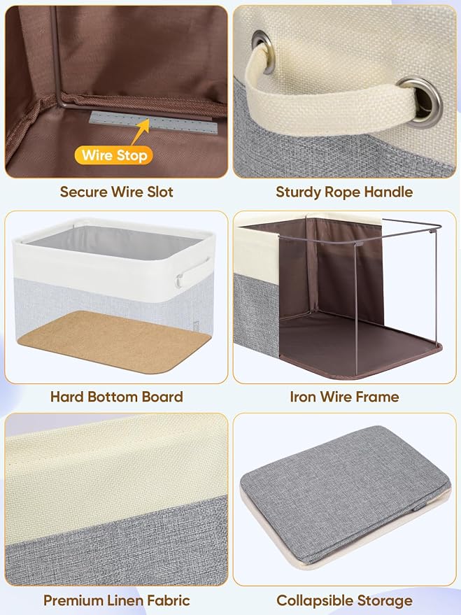 BALEINE 2 Pack Fabric Closet Storage Bins - Image 6