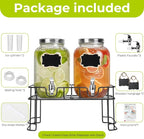 DHSBTLS 1 Gallon Glass Drink Dispensers, 2 Pack Clear Beverage Dispenser - Image 2