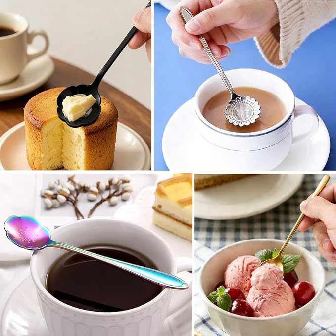 12 Pcs Flower Coffee Tea Spoons Set - Image 5