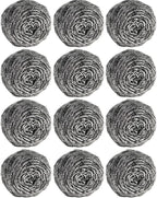 12Pcs Steel Wool Scrubber Pads for Cleaning Dishes, Sinks by Carrie+Joe