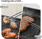 DEHOV 12 Inch Stainless Steel Black Cooking Tongs Set of 2, Metal Chef Food - Image 5