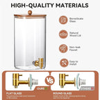 2 Pack 1.5 Gallon Square Glass Drink Dispenser - Image 4