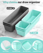 Canfanni 13 Pack Plastic Drawer Organizers Set, 3 Sizes Desk Drawer Organizer - Image 3