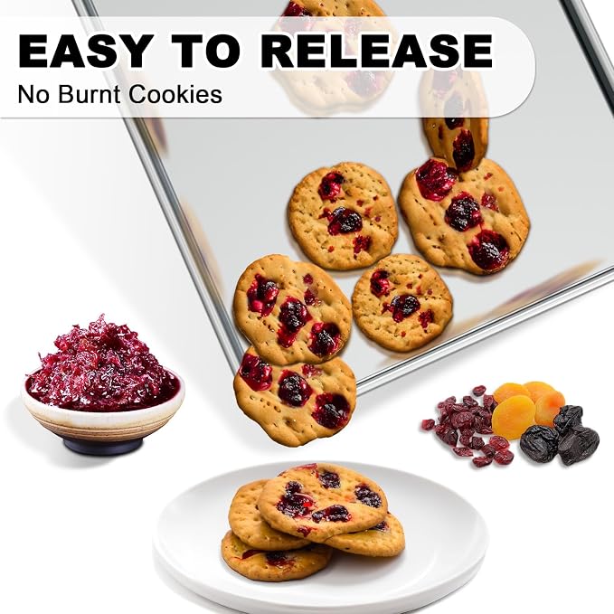 24 Inch Baking Sheet Pans with Rack Set, Natural Aluminum Cookie Sheet - Image 7