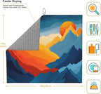 Colorful Mountains Sunset Dish Drying Mat - Image 2