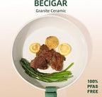 BECIGAR 23pcs Ceramic Pots and Pans Set, Nonstick Detachable Handle Cookware - Image 7