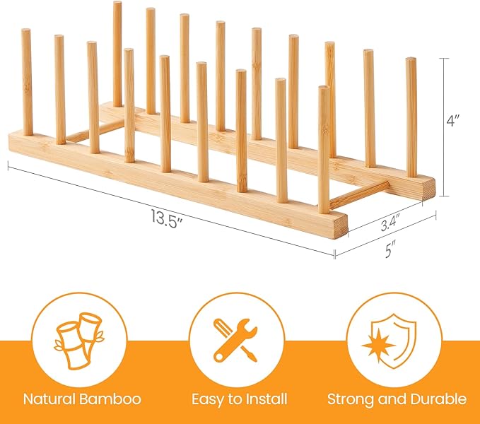 4 PCS Bamboo Dish Dying Rack - Image 3