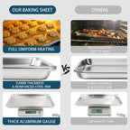 12 Pack Half Size Baking Sheet Pan Set, Aluminum Commercial Quality Cookie Sheet - Image 4