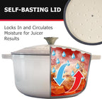 MUELLER HOME 4.5 QT Enameled Cast Iron Dutch Oven, Heavy-Duty Casserole Dish - Image 4