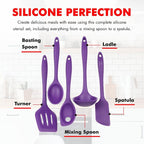 Chef Craft Premium Silicone Kitchen Tool and Utensil Set, 5 Piece - Image 4