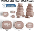 ISSEVE 12Pcs/Set Nesting Silicone Food Storage Containers - Image 4