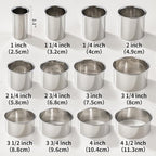 12 Pcs 304 Stainless Steel Biscuit Cutter Set, Round Cookie Cutters - Image 2