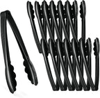 Plasticpro 9'' Serving Tongs Heavy Duty Reusable Kitchen and BBQ Black Serving by PLASTICPRO