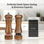 Haomacro Wood Salt and Pepper Grinder Mills Set, Classic Manual Pepper Grinder - Image 6