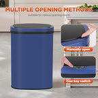 PayLessHere | 13 Gallon Stainless Steel Trash Can | Deep Blue | Automatic - Image 4