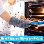 4 Pcs Oven Mitts and Pot Holders, High Heat Resistant 500 Degree Glove - Image 4