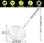 Anaeat 4.5" Stainless Steel Spider Skimmer, Professional Kitchen Pasta Strainer - Image 6
