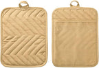 Anyi Pot Holders and Oven Mitts 7" X 9" Heat Resistant Cotton Pocket Pot Holder - Image 2