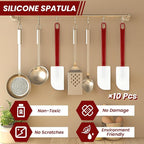 10 Pcs 10 Inch Flexible Rubber Spatulas, Silicone Spatula Set, Commercial Grade - Image 2