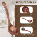 Wooden Ladle, 7.87inch Soup Ladle Wooden Serving Spoon Soup Spoon Ladle - Image 2