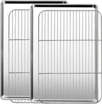 Baking Sheet with Racks Set, Stainless Steel Baking Sheets with Cooling Racks by GIUOIDUO