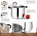 P&P CHEF 9.5" Stainless Steel Large Stock Pot - Image 3
