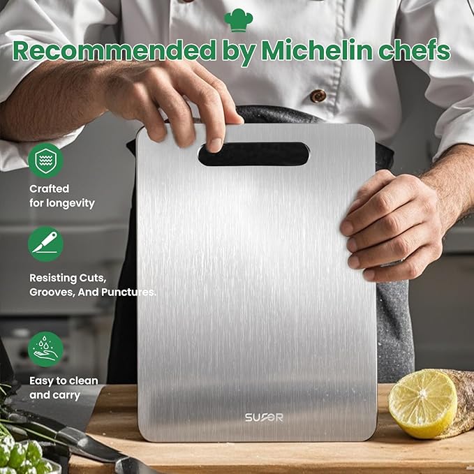 2 Pack Titanium Cutting Board, 100% Pure Titanium Cutting Boards - Image 7