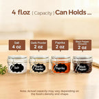 ComSaf 4oz Glass Spice Jars - Image 3