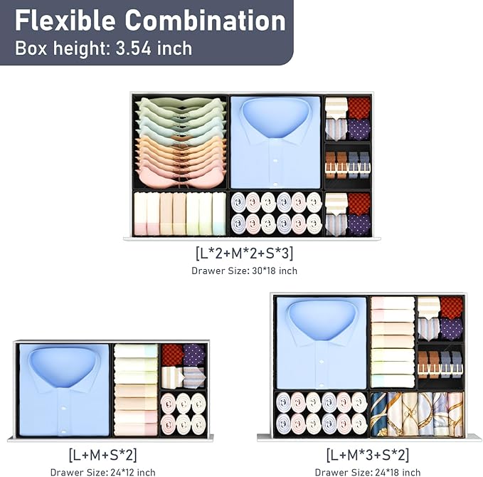 DIMJ Drawer Organizer Clothes, Foldable Closet Organizers and Storage, Fabric - Image 4