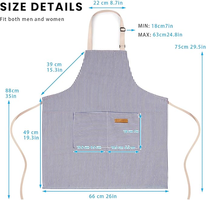 BeLuyi 2 Pack Adjustable Bib Apron - Image 3