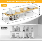 OGEMXU Cabinet Shelf Organizers, 15.7 inches Large Kitchen Counter Shelf - Image 2