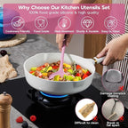 Onader Silicone Cooking Utensils Set, 10 Pieces Kitchen Utensils Set - Image 3