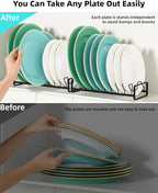 Plate Organizer for Cabinet, Kitchen Dish Rack Organizer for Cabinet Countertop - Image 4