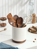 Utensil Holder, 360° Rotating Extra Large Ceramic Kitchen Utensil Holder - Image 3