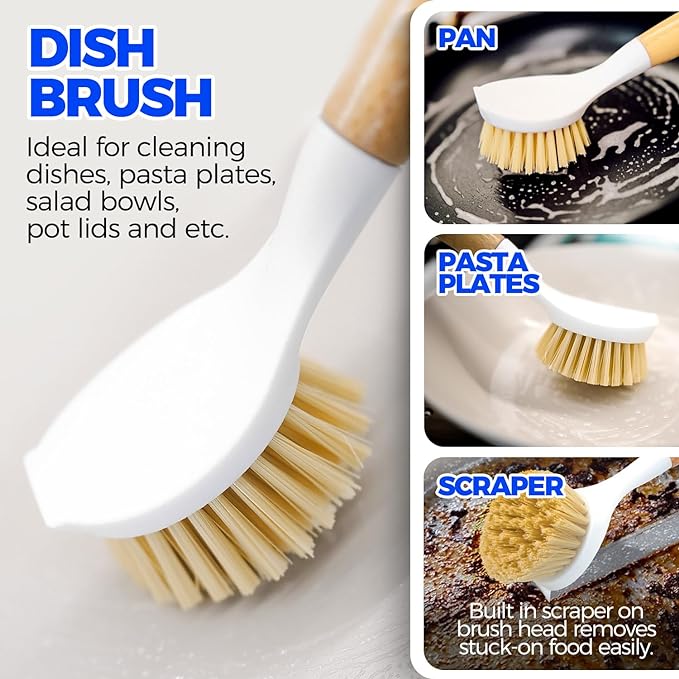 Holikme 6 Pack Dish Brush Scouring Pad Set - Image 3