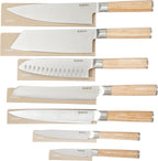 Babish 14-Piece Full Tang Forged Light Pakka Wood Kitchen Knife Set – by Babish