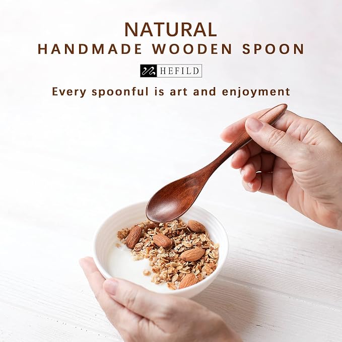 4 PCS Small Wooden Spoons, 5.8 Inch Honey Spoons - Image 3
