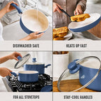 GreenLife 16-Piece Nonstick Cookware Set, Non-Toxic Ceramic Pots and Pans Set - Image 6