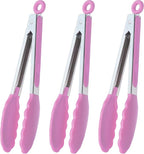 HINMAY Serving Tongs with Silicone Tips 9 Inches Stainless Steel Food Tongs by HINMAY