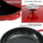 Flavehc Braiser Enameled Cast Iron Braiser 3 qt Braiser Pan - Image 4