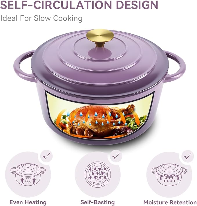 Miereirl 4.5 Quart Enameled Dutch Oven Pot - Image 5