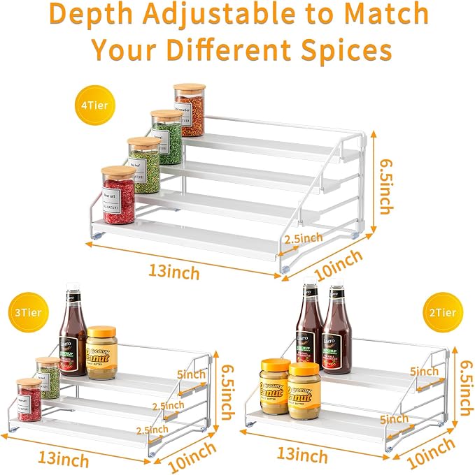 RCHYFEED Spice Rack Organizer for Cabinet, 4 Tier Spice Organization for - Image 4