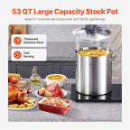 VEVOR Stainless Steel Stockpot, 53 Quart Large Cooking Pots, Cookware Sauce Pot - Image 2