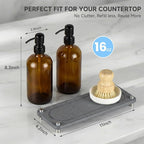 2 Pack Kitchen Soap Dispenser Set - 16oz Amber Glass Dish and Hand Soap - Image 5