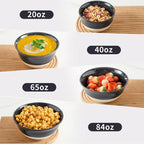 HASENSE Nesting Ceramic Mixing Bowls Set of 4, 2.5/1.5/1.0/0.5 Qt Black & Beige - Image 5